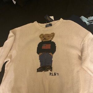 polo crew neck knit sweater.